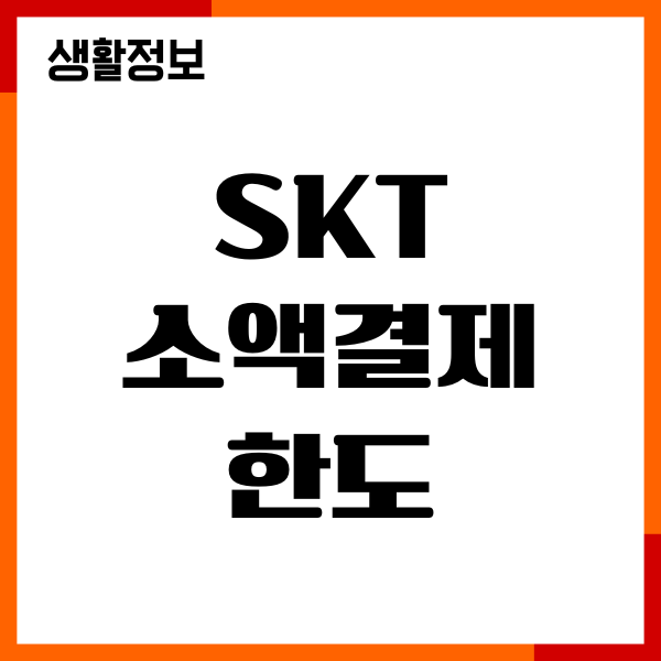 skt 소액결제 한도 100만원 변경, 한도 상향 조건, 수수료