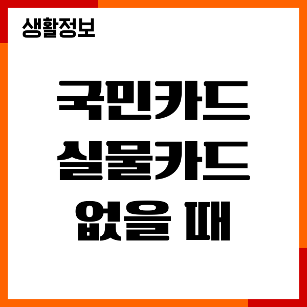 국민카드 실물카드 없을 때 CVC 번호 확인, 앱카드, 실물카드