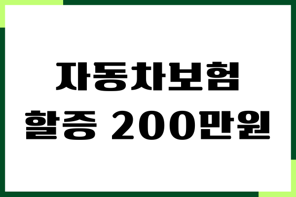 자동차보험 할증 200만원, 물적 할증, 대물 자차 기준