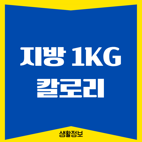 지방 1kg 칼로리, 진짜로 빼보니까 알겠더라