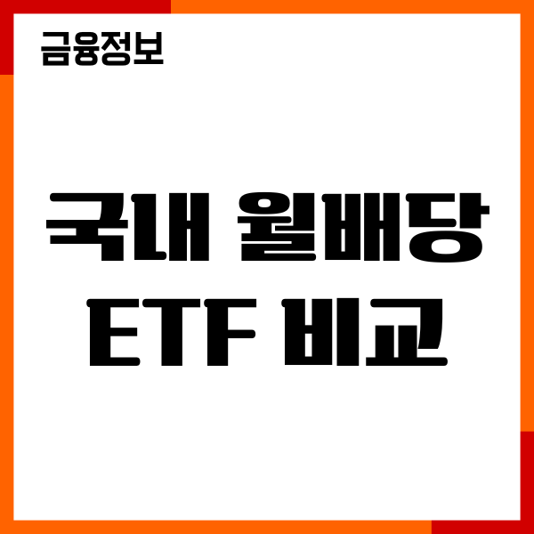 국내 월배당 ETF 비교, 종목 추천, 수익률, 배당금 분석