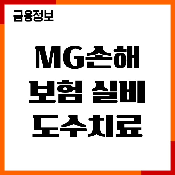 MG손해보험 실비 도수치료, 필요서류, 청구방법